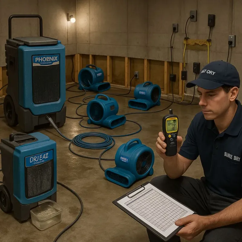 Structural Drying and Dehumidification process in Deweyville, TX